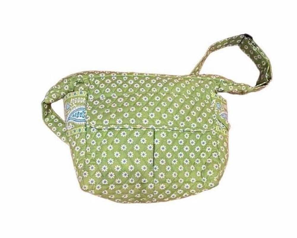 Vera Bradley Quilted Messenger Bag Green Floral Paisley

P-6000